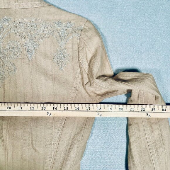 Johnny Was Jacket Womens S Beige Embroidered Blazer Neutral Quiet Luxury - Picture 10 of 13